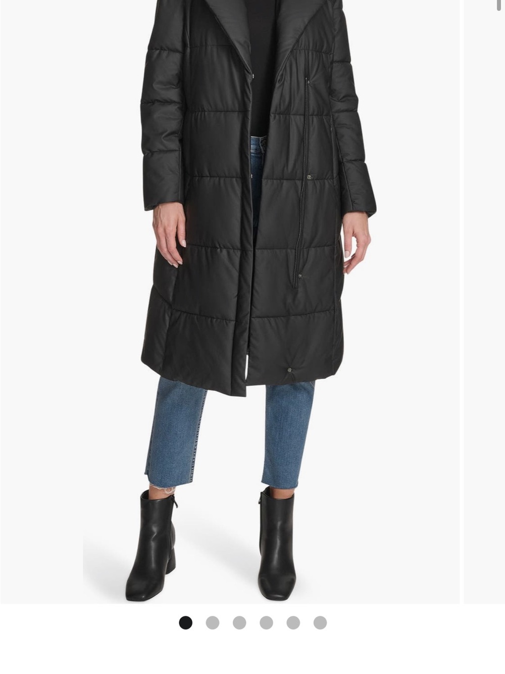 Andrew Marc Black Long Quilted Puffer Coat
